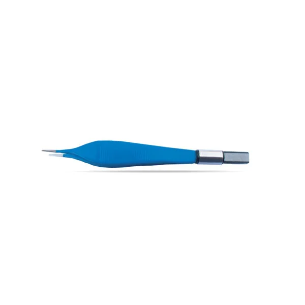Adson bipolar forceps for electrosurgery with insulated shanks
